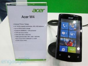 Acer W4 first Windows Phone Mango smartphone