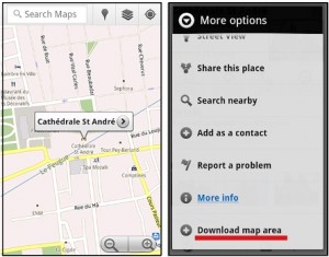 Download Map Area support to view Google Maps in offline mode