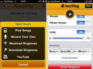 AnyRing – his own music as a ringtone for iPhone