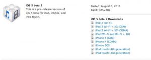 iOS 5 beta 5 available now